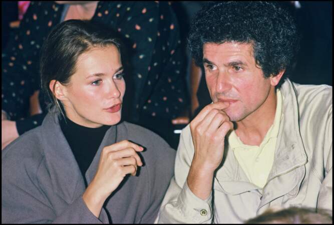 Claude Lelouch et Marie-Sophie Pochat à la première du film "Jules César" en 1985.