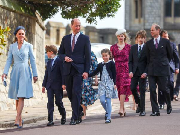 La famille royale britannique à la messe de Pâques en 2022