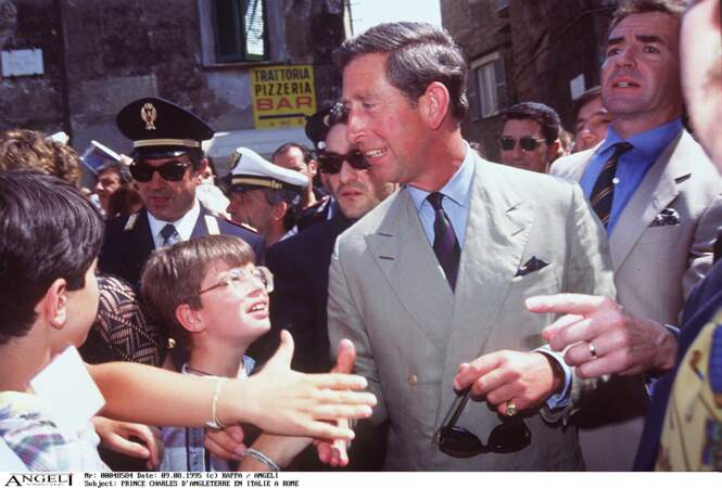 Le prince Charles à Rome en Italie en 1995