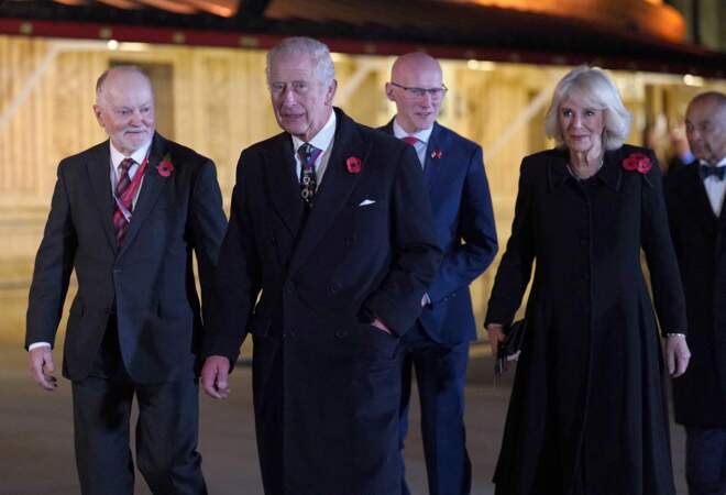 Le roi Charles III et la reine Camilla au Royal British Legion Festival of Remembrance au Royal Albert Hall à Londres