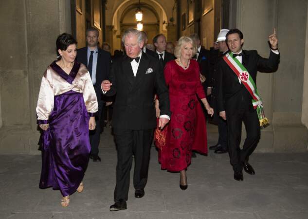Dîner de Gala en l'honneur de la visite du Prince Charles et de Camilla Parker Bowles à Florence, Italie, le 3 avril 2017.