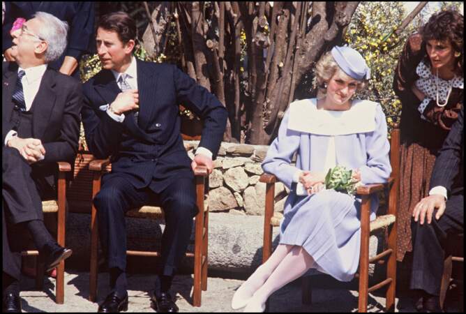 Le prince Charles et la princesse Diana en Italie en 1985