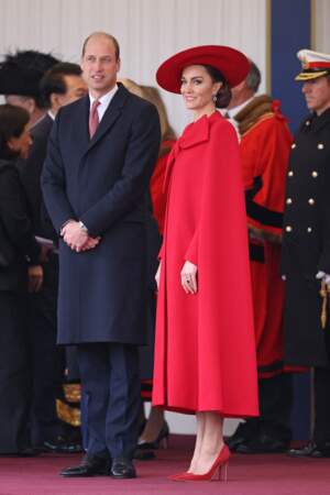 Kate Middleton lors de la cérémonie de bienvenue du président de la Corée du Sud, Yoon Suk Yeol, et de sa femme Kim Keon Hee à Horse Guards Parade 