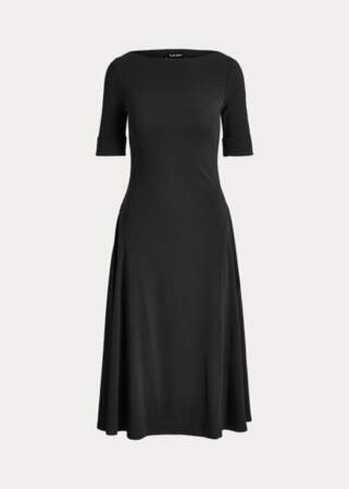 Robe noire mi-longue en coton stretch Ralph Lauren,159€