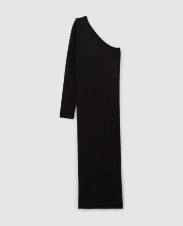 Robe noire longue one shoulder en maille Pimkie, 39,99€