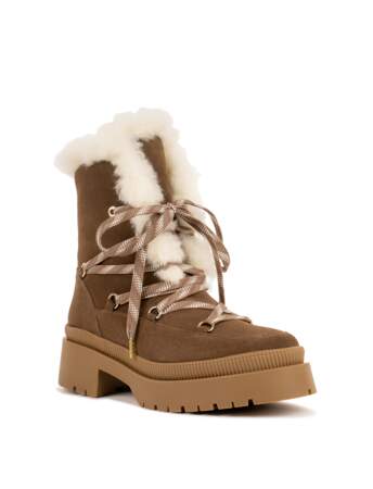 Boots grand froid IGA extérieur en cuir suédé et doublure en laine de mouton, Bobbies, 250€