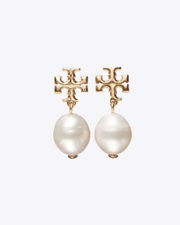 Boucles d'oreilles pendantes à perles "Kira", Tory Burch, 125€