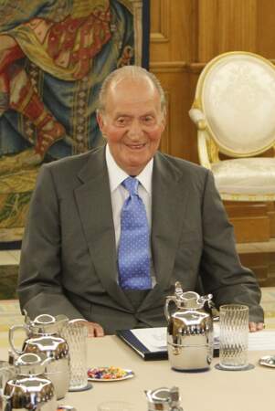 Le roi Juan Carlos d'Espagne, son beau-père