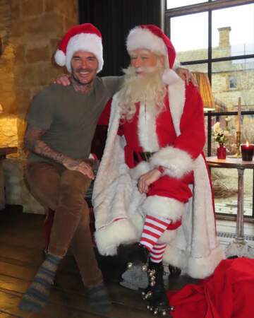 David Beckham pose avec le père Noël