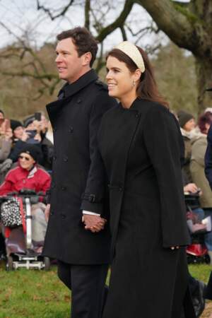 La princesse Eugenie d’York et son mari Jack Brooksbank (25 décembre 2023)