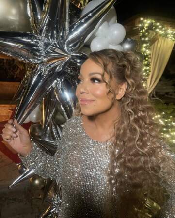 Mariah Carey en robe brillante de mille feux
