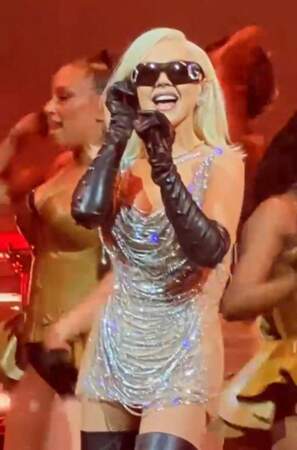 Christina Aguilera lors de la soirée d'ouverture de sa résidence dans le cabaret Voltaire de l'hôtel Venetian à Las Vegas, le 31 décembre 2023