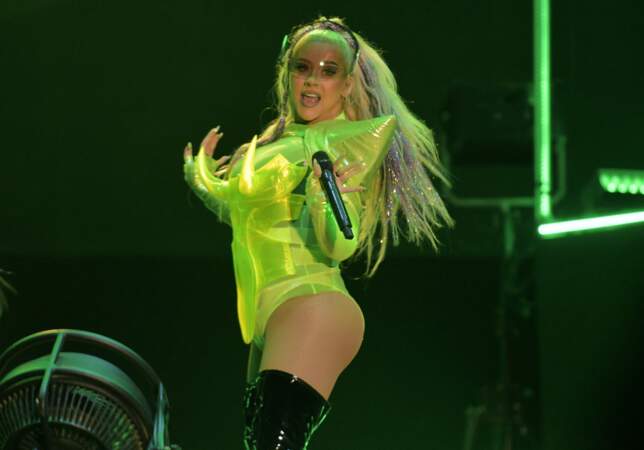 Christina Aguilera en concert lors de la Brighton Pride 2022, le 6 août 2022