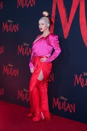 Christina Aguilera à la première du film Mulan au théâtre El Capitan à Los Angeles, le 9 mars 2020