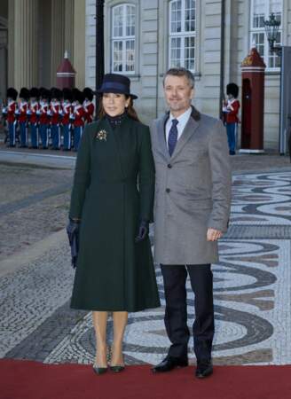 La princesse Mary de Danemark et le prince Frederik de Danemark au palais de Christian VII pour recevoir le roi Felipe VI et la reine Letizia d’Espagne 