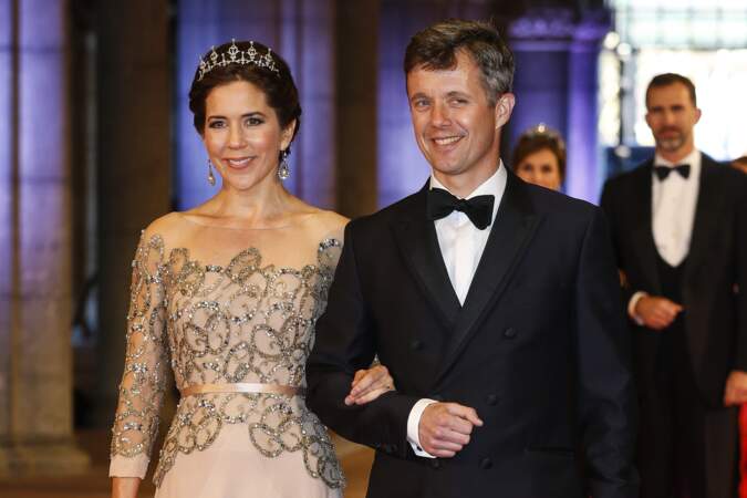 Princesse Mary et son mari le prince Frederik de Danemark - Diner de gala pour l'intronisation du roi Willem-Alexander des Pays-Bas a Amsterdam le 29 avril 2013.