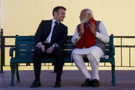 Le Premier ministre indien Narendra Modi et Emmanuel Macron