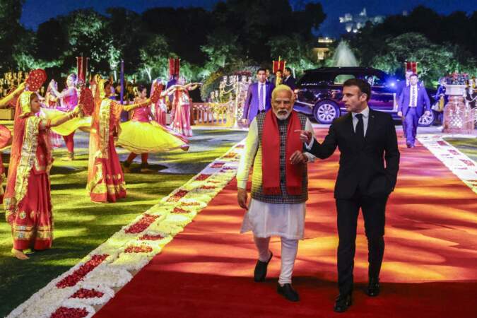 Le Premier ministre indien Narendra Modi et Emmanuel Macron