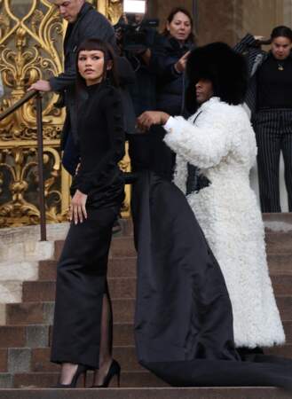 Zendaya au défilé Schiaparelli Haute Couture Printemps/Été 2024 lors de la Fashion Week de Paris
