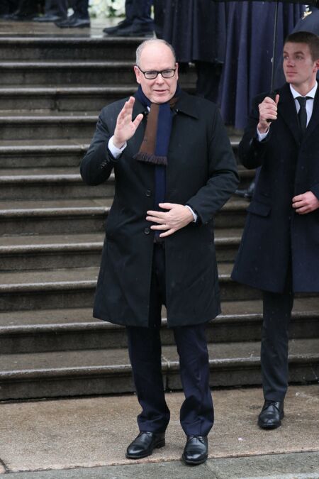 Le prince Albert de Monaco aux funérailles du prince Victor-Emmanuel de Savoie, ce samedi 10 février, à Turin. 