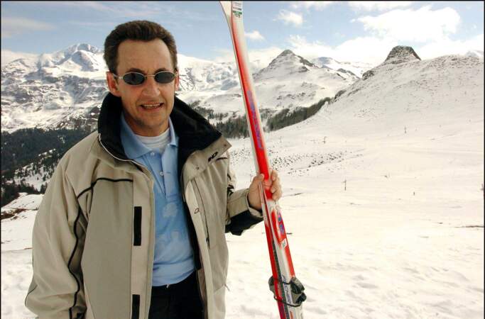 Nicolas Sarkozy au ski dans les Hautes-Pyrénées en 2004