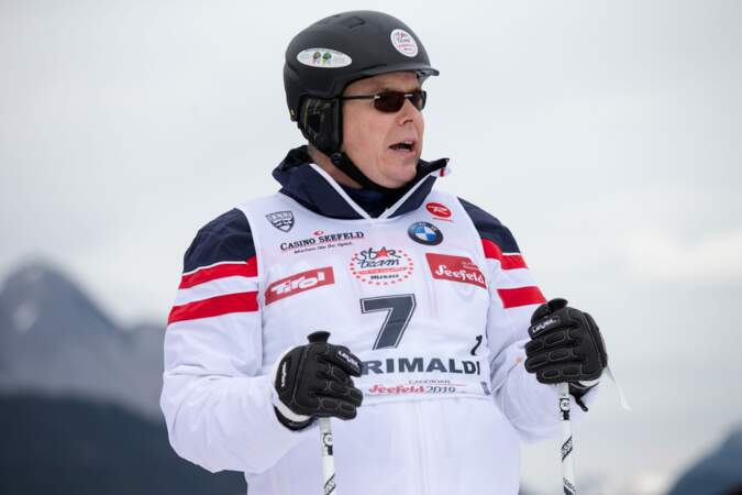 Albert de Monaco participe au 8ème "World Star Ski Even" à Seefeld en Autriche, en 2014