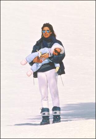 Caroline de Monaco et Charlotte Casiraghi au ski à Saint-Moritz, en Suisse