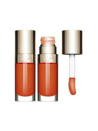 Lip Comfort Oil Daring orange, Clarins, 32 € chez Sephora, en boutiques Clarins et sur clarins.fr