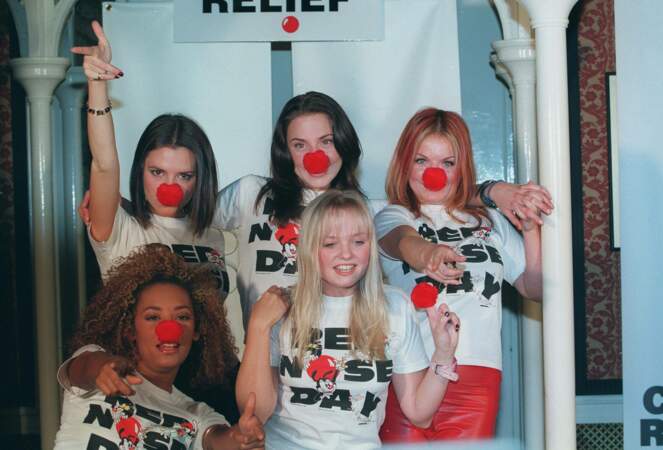 Les Spice Girls lors du Red Nose Day en février 1997. 