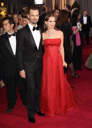 Natalie Portman et Benjamin Millepied à la 84ᵉ cérémonie des Oscars, à Los Angeles, le 26 février 2012  