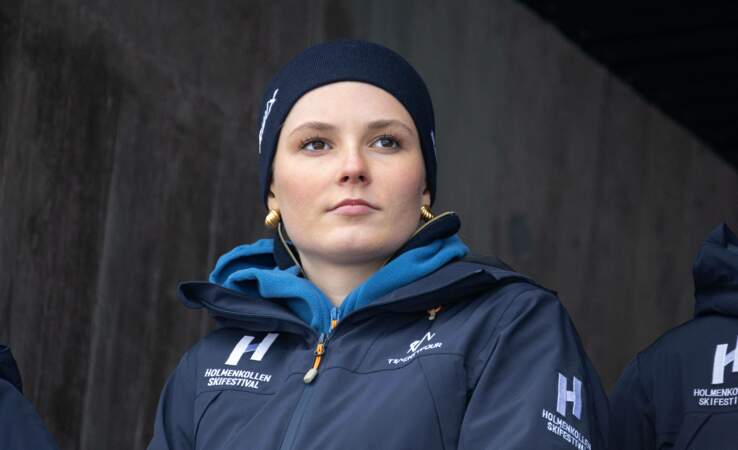 La princesse Ingrid Alexandra de Suède lors des compétitions de ski d'Holmenkollen, à Oslo, ce samedi 9 mars 2024