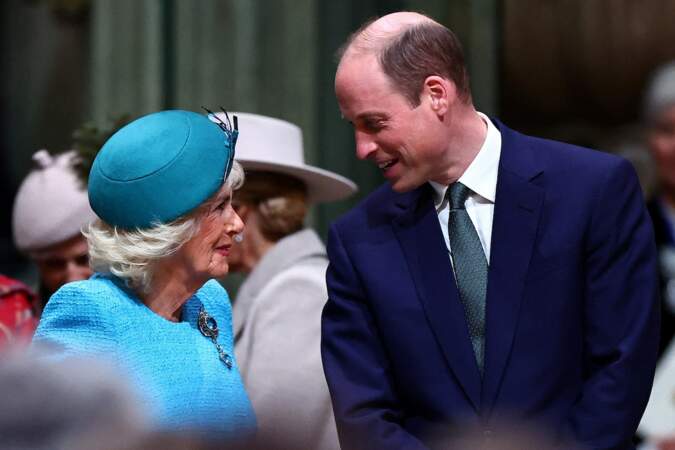 La reine Camilla et le prince William lors du service de célébration de la Journée du Commonwealth à l'abbaye de Westminster de Londres, ce lundi 11 mars 2024