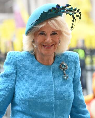 La reine Camilla lors du service de célébration de la Journée du Commonwealth à l'abbaye de Westminster de Londres, ce lundi 11 mars 2024