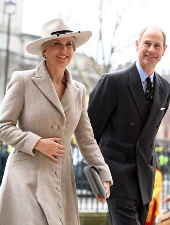 Le prince Edward, duc d'Edimbourg et Sophie Rhys-Jones, duchesse d'Edimbourg, lors du service de célébration de la Journée du Commonwealth à l'abbaye de Westminster de Londres, ce lundi 11 mars 2024