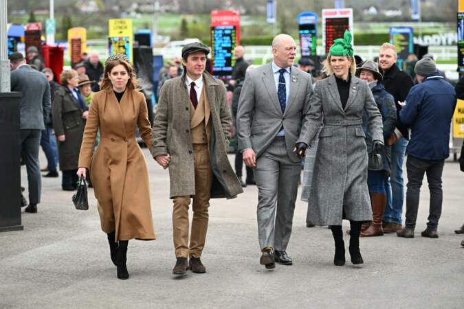 La princesse Beatrice d’York et son mari Edoardo,  Zara Phillips (Zara Tindall) et son mari Mike Tindal