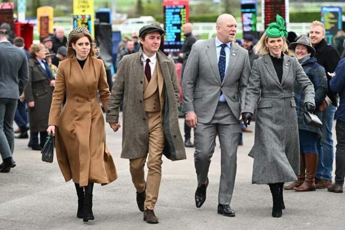 La princesse Beatrice d’York et son mari Edoardo,  Zara Phillips (Zara Tindall) et son mari Mike Tindal