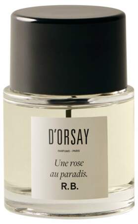 Eau de parfum Une rose au Paradis, Parfums d’Orsay, 90 ml, 170 €, dorsay.com
