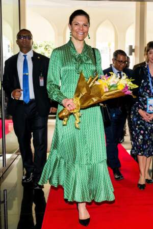 La princesse Victoria de Suède arrive à l'hôtel InterContinental dans le cadre de son voyage au Bangladesh avec le Programme des Nations unies pour le développement (PNUD)