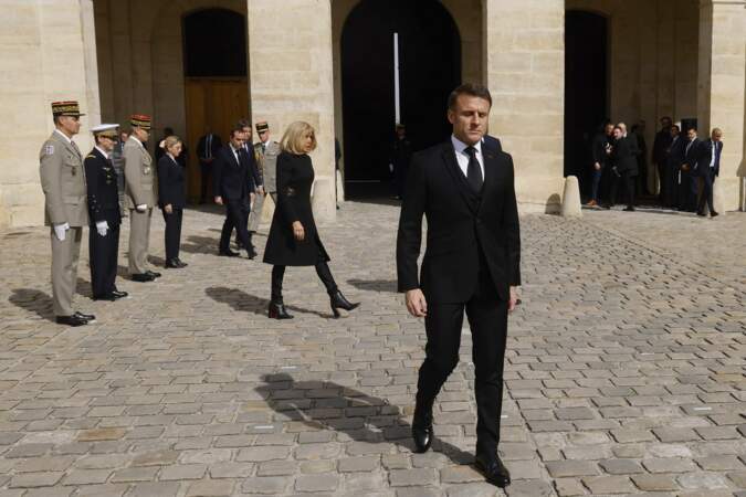 Emmanuel et Brigitte Macron lors de l'hommage national au fils de Charles de Gaulle