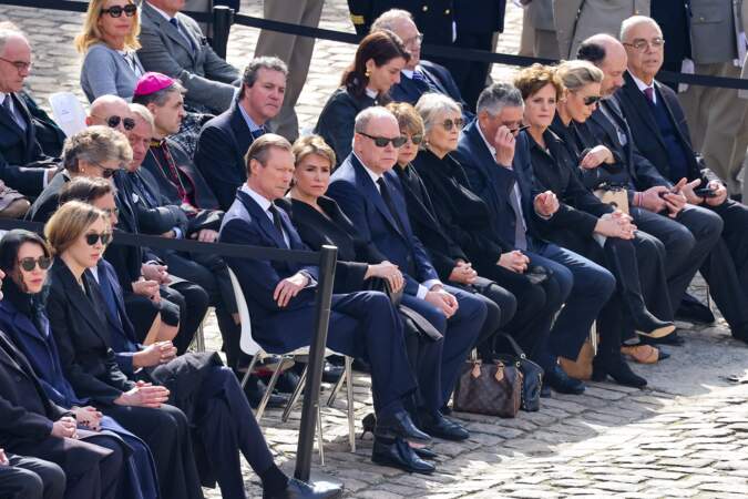 Henri de Luxembourg, Maria Teresa de Luxembourg, le prince Albert II de Monaco lors de l'hommage national 