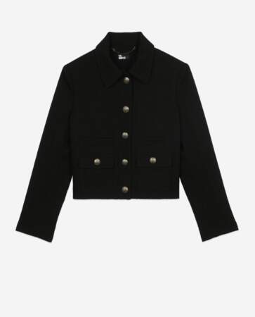 Veste noire en tweed, The Kooples, 375€