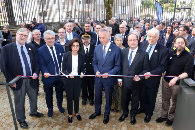Rachida Dati et François Hollande présents à Tulle pour inaugurer la Cité de l'Accordéon et des Patrimoines, le 5 avril 2024. 
