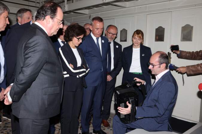 Rachida Dati, ministre de la Culture, et François Hollande, ancien Président de la République, se sont retrouvés lors d'un déplacement, à Tulle, le 5 avril 2024. 