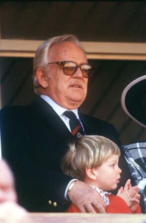 Le prince Rainier et son petit-fils Andrea Casiraghi au grand prix de Formule 1 de Monaco