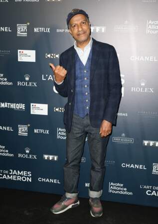 Pascal Légitimus assiste au vernissage de l’exposition "L'Art de James Cameron" à La Cinémathèque française à Paris, le 3 avril 2024 