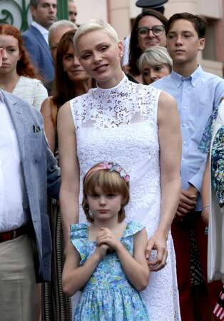 La princesse Charlene de Monaco, et sa fille, la princesse Gabriella