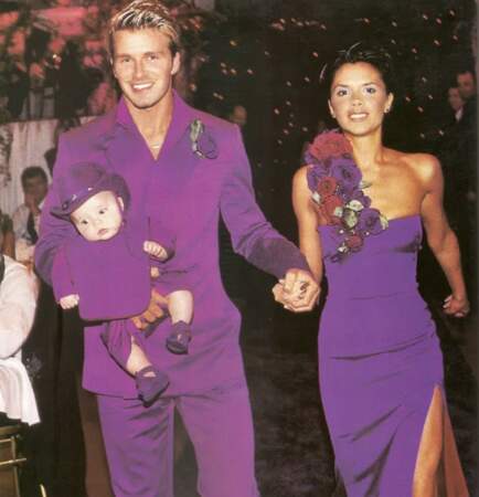 Victoria et David Beckham lors de leur mariage en 1999