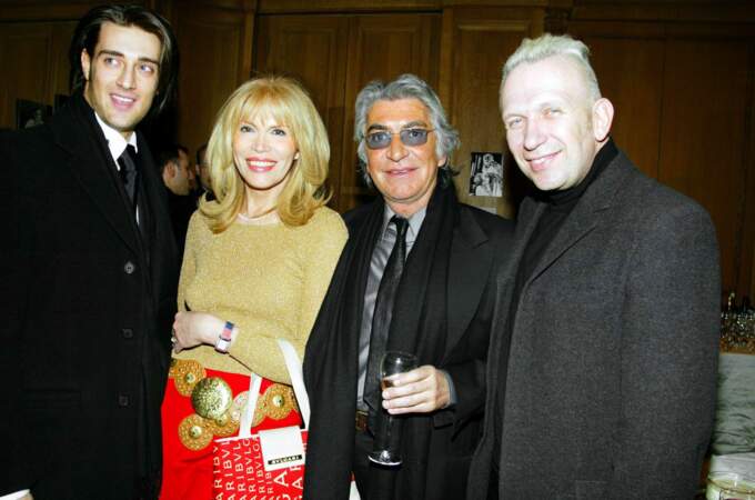 Roberto Cavalli avec Amanda Lear et Jean Paul Gaultier
