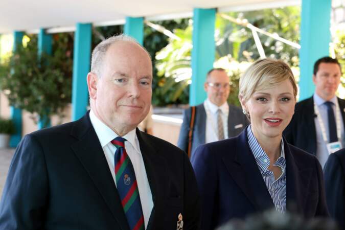 Charlene de Monaco et le prince Albert II lors de la finale du Rolex Masters 1000 de Monte-Carlo 