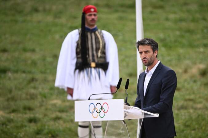 Le président français du Comité d'organisation des Jeux olympiques et paralympiques de Paris 2024, Tony Estanguet, a prononcé un discours lors de l'événement